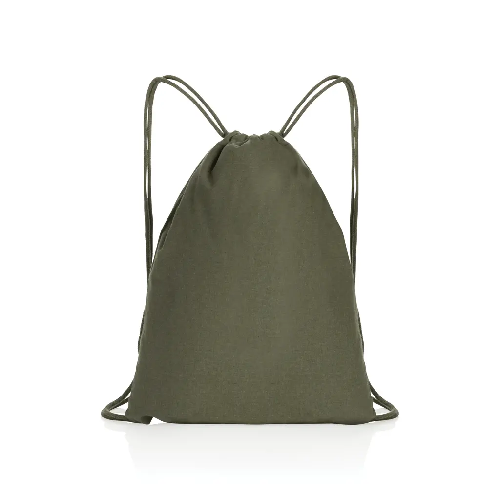 Ruksak s vezicama od recikliranog pamuka 145 g P762.63 green-1