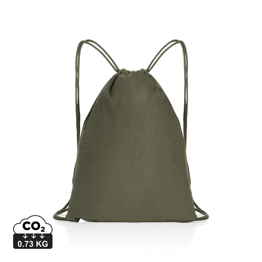 Ruksak s vezicama od recikliranog pamuka 145 g P762.63 green-0