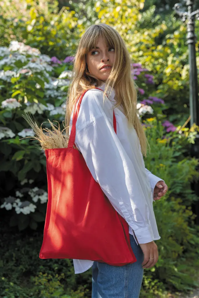 Torba od recikliranog pamuka s dnom 145 g Impact AWARE™ P762.64 red-6