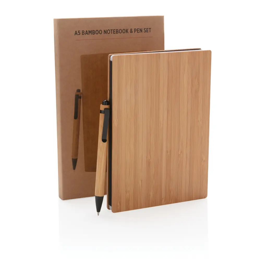 Rokovnik A5 i olovka od bambusa P772.15 brown-7