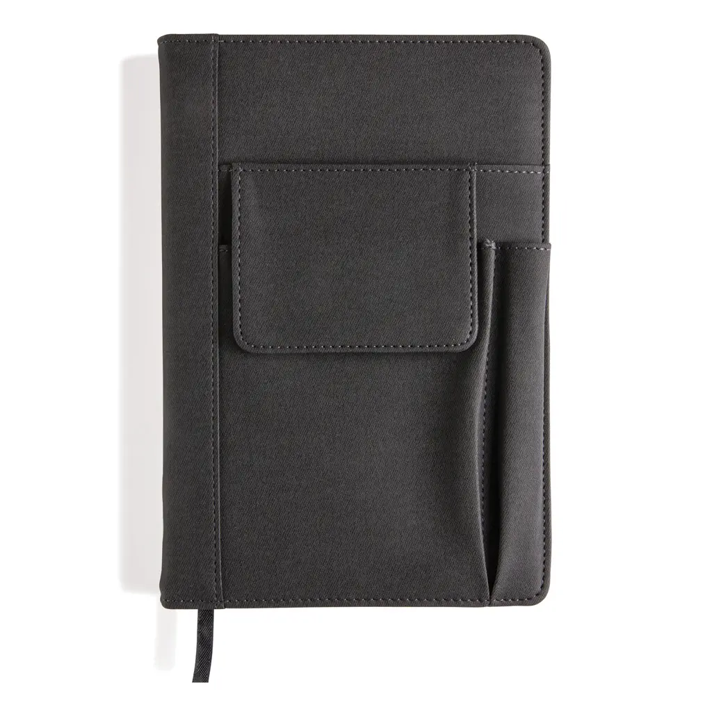 Omot za rokovnik s džepom za mobitel P773.07 black-7
