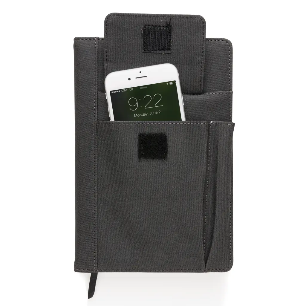 Omot za rokovnik s džepom za mobitel P773.07 black-8