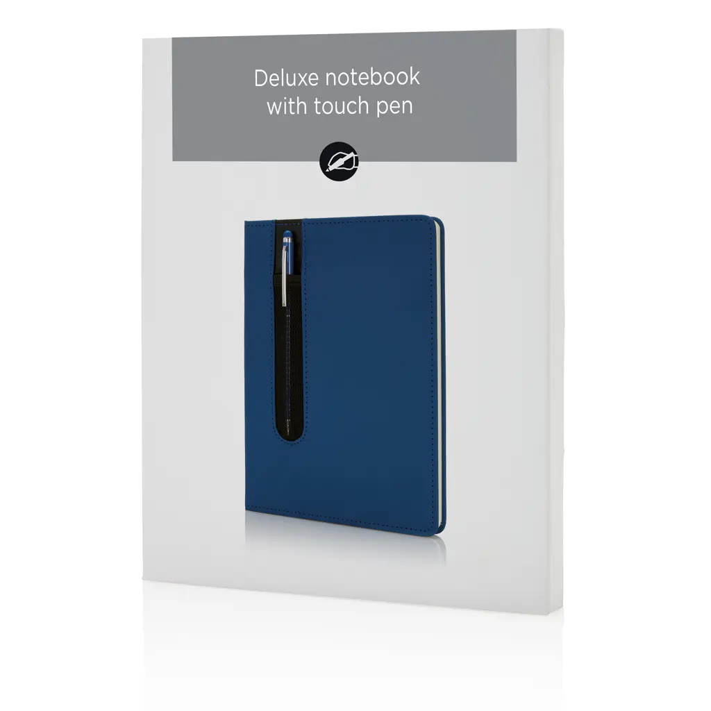 Rokovnik PU A5 s tvrdim koricama i kemijskom olovkom P773.31 navy-7