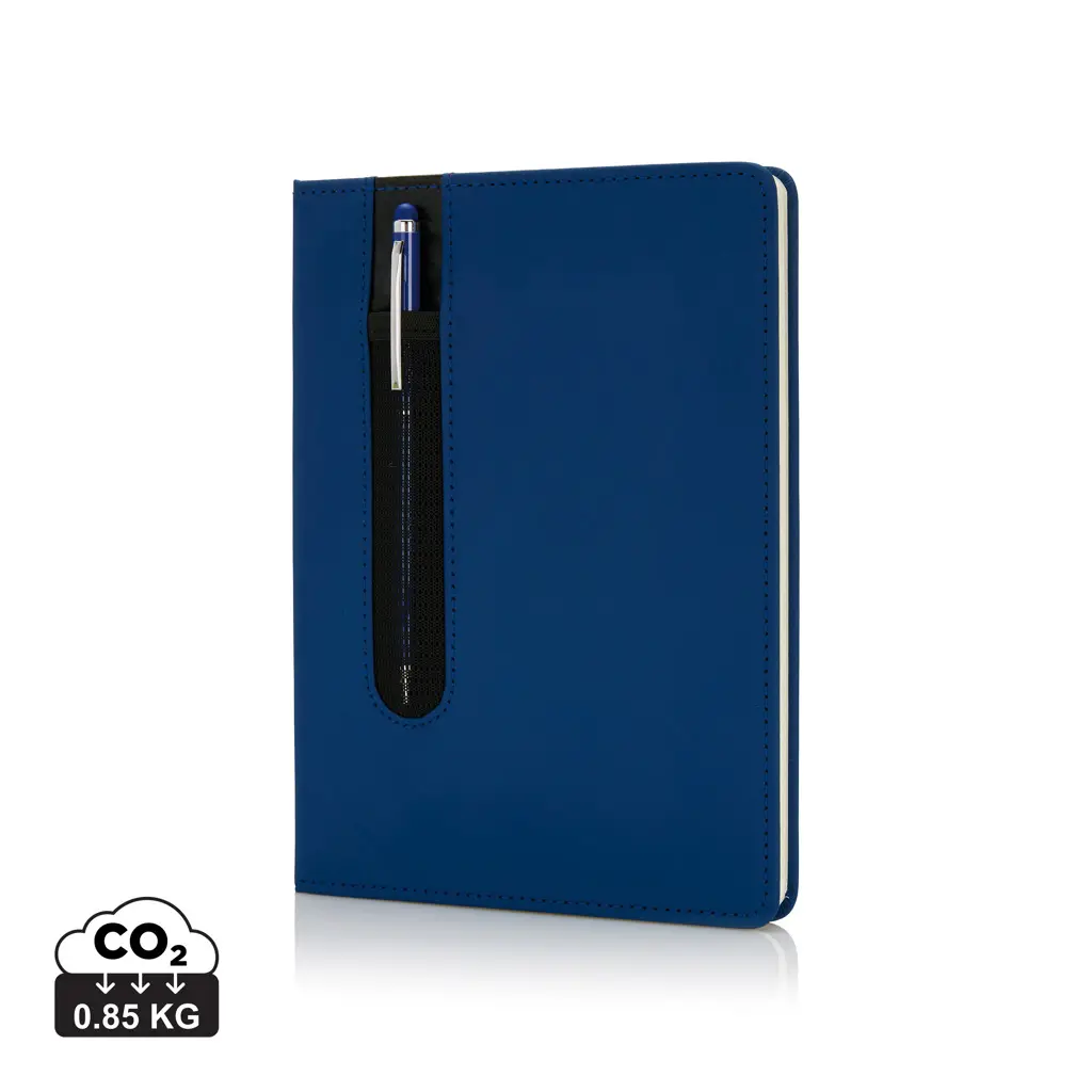 Rokovnik PU A5 s tvrdim koricama i kemijskom olovkom P773.31 navy-0