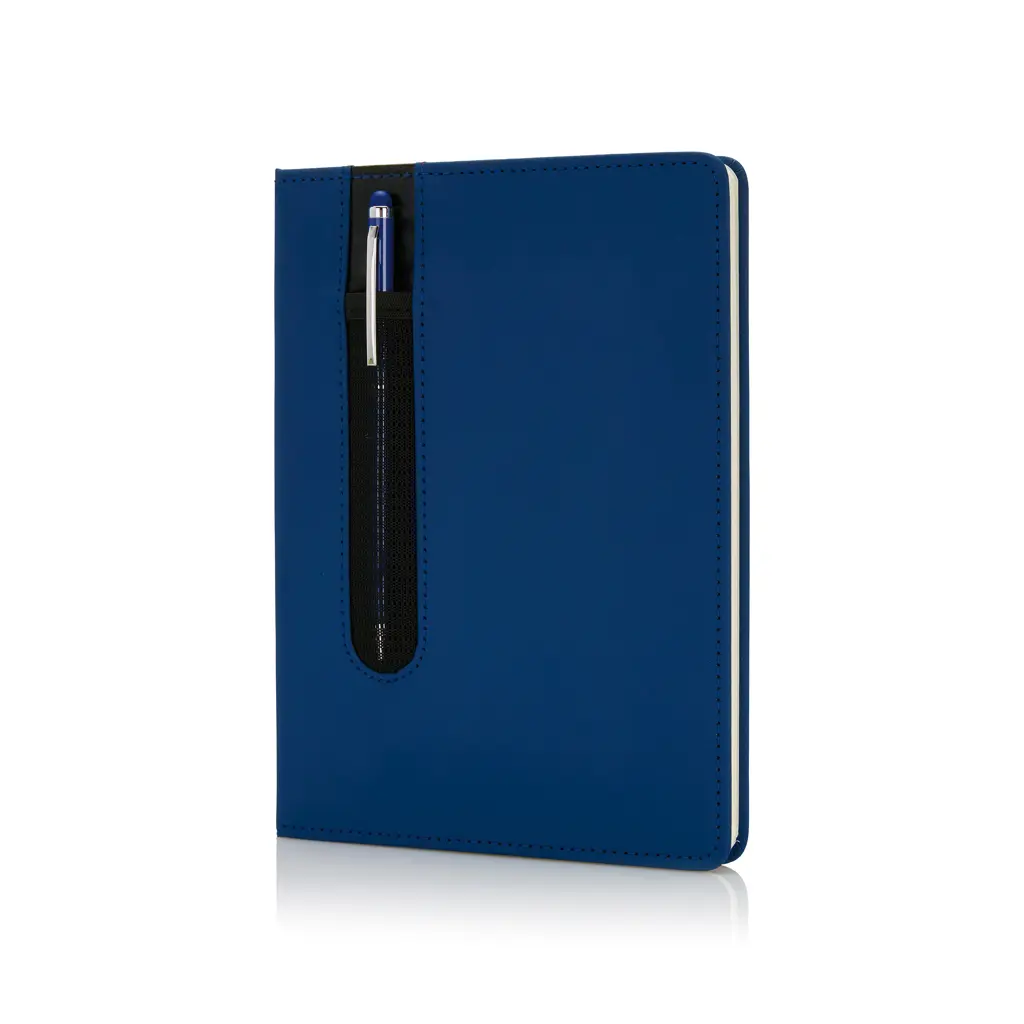 Rokovnik PU A5 s tvrdim koricama i kemijskom olovkom P773.31 navy-1