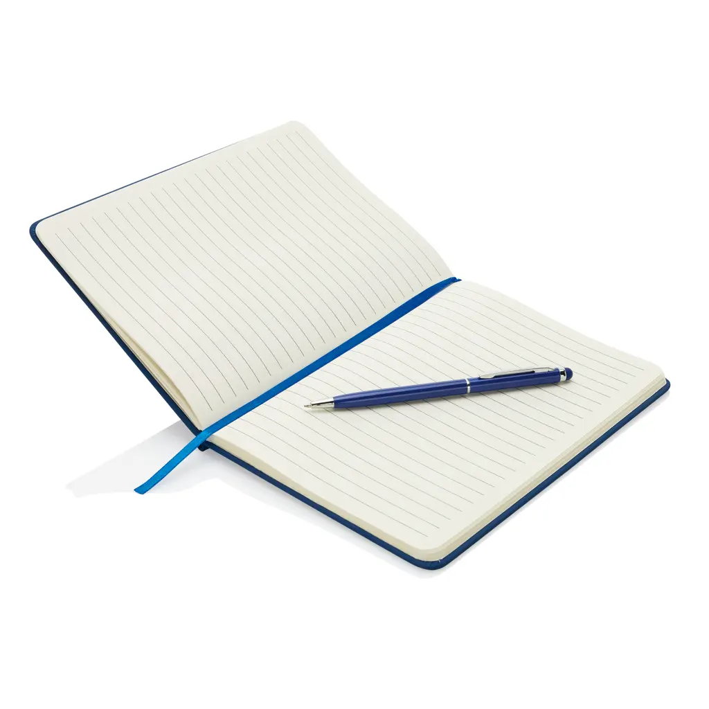Rokovnik PU A5 s tvrdim koricama i kemijskom olovkom P773.31 navy-2