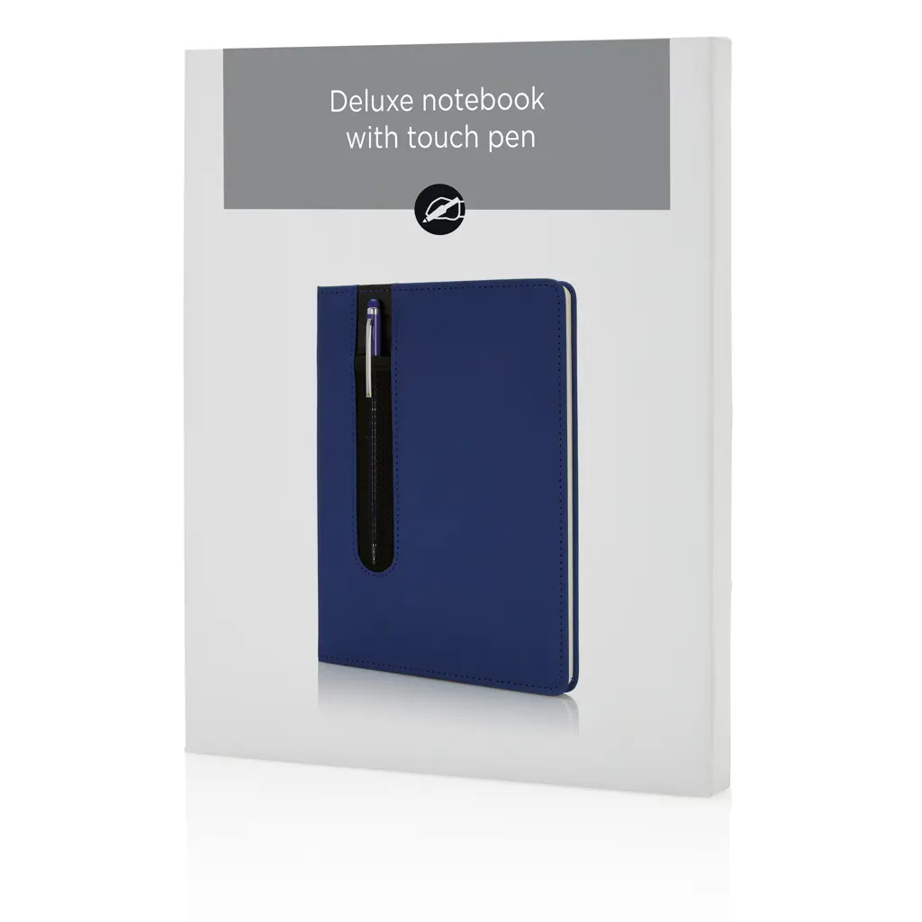 Rokovnik PU A5 s tvrdim koricama i kemijskom olovkom P773.31 navy-5