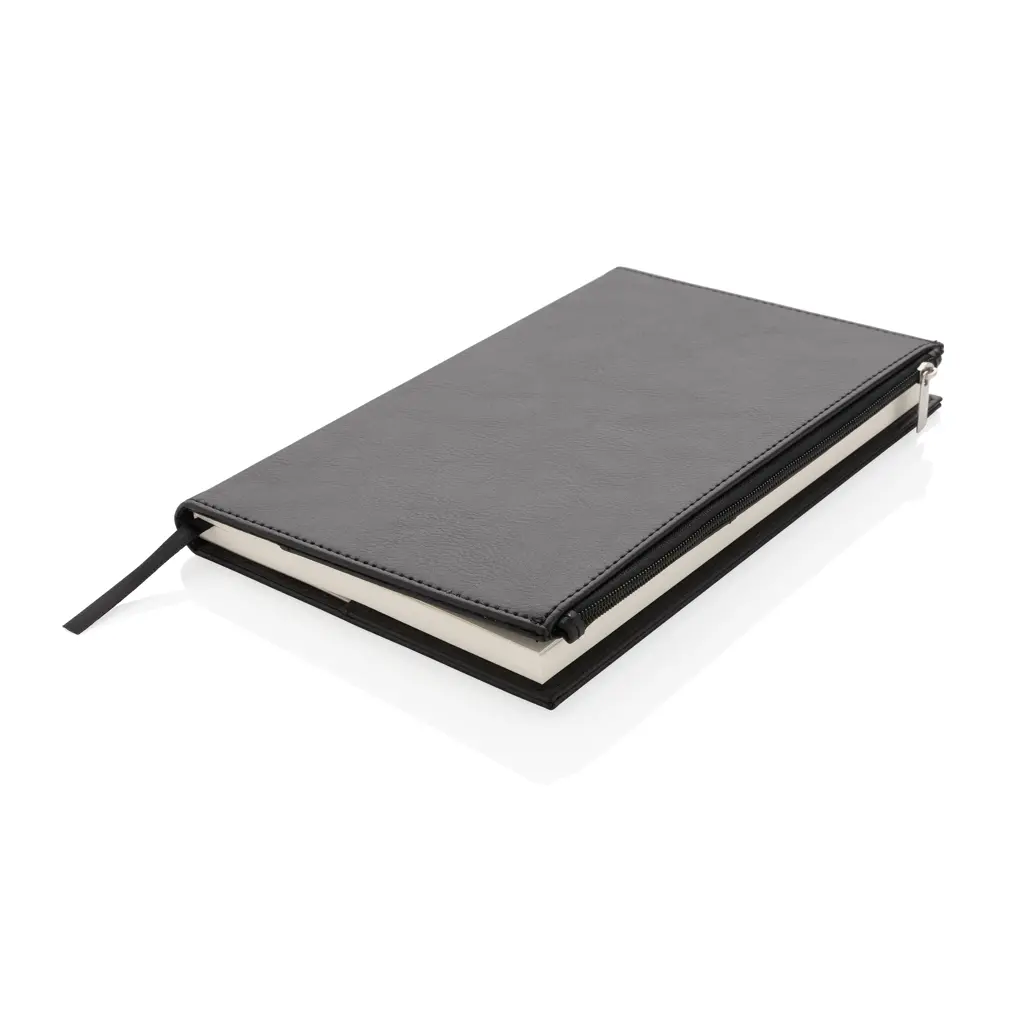 Rokovnik A5 PU s džepom na patentni zatvarač Swiss Peak P774.14 black-2