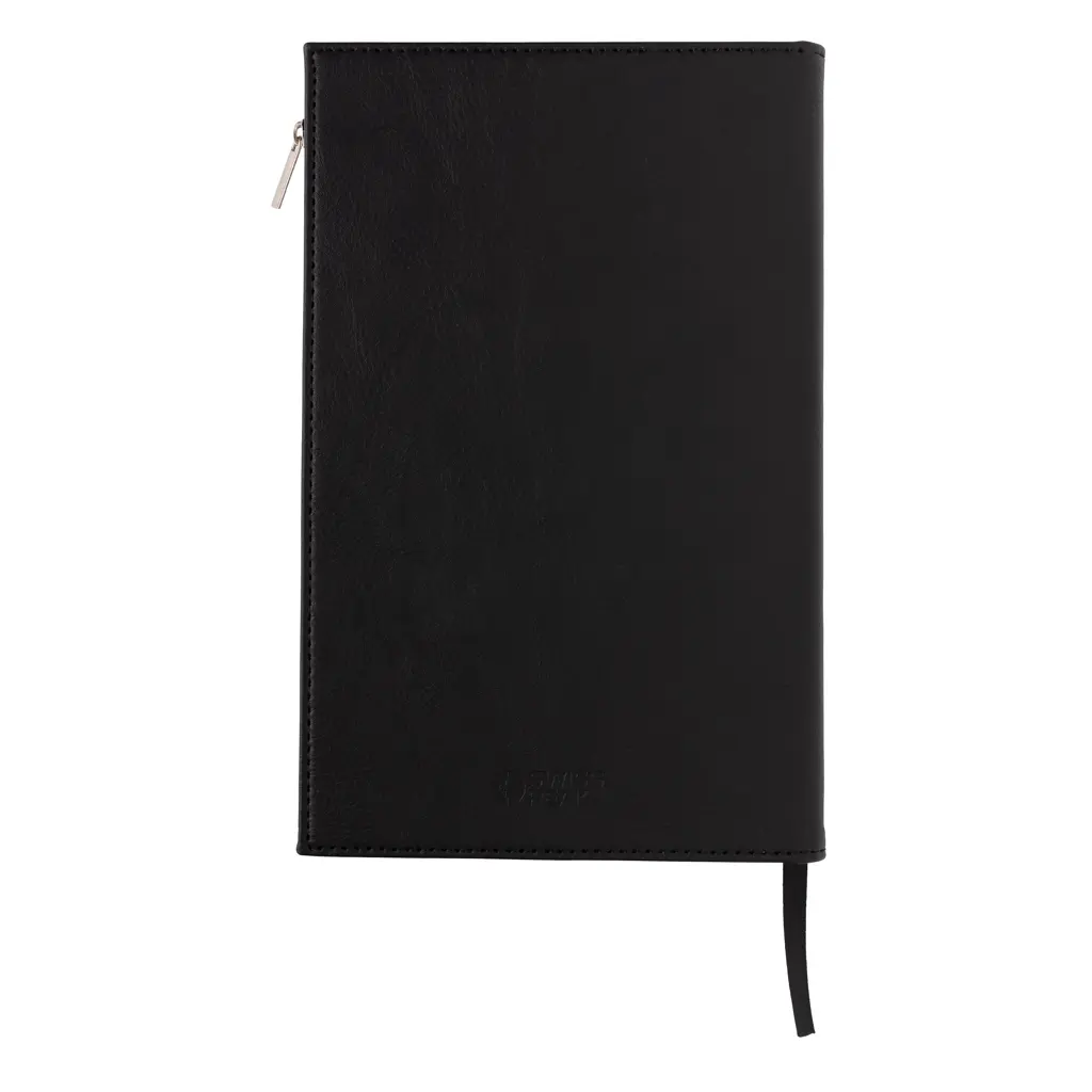 Rokovnik A5 PU s džepom na patentni zatvarač Swiss Peak P774.14 black-4