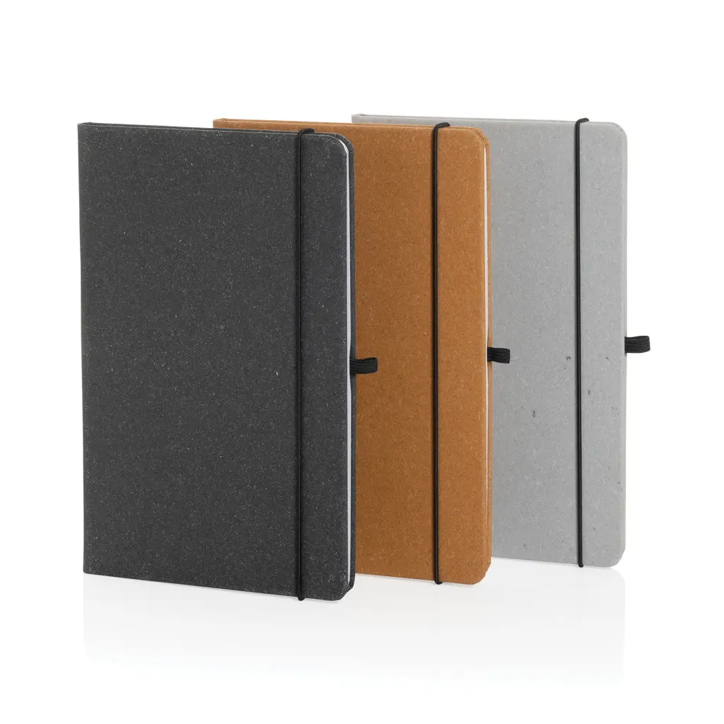 Rokovnik od reciklirane kože tvrdog uveza A5 P774.20 light grey-7