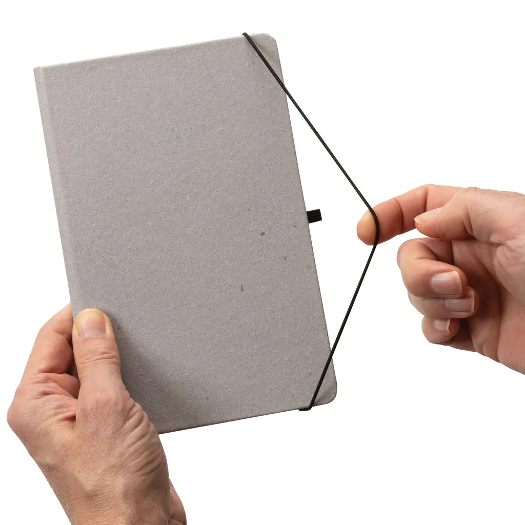 Rokovnik od reciklirane kože tvrdog uveza A5 P774.20 light grey-9
