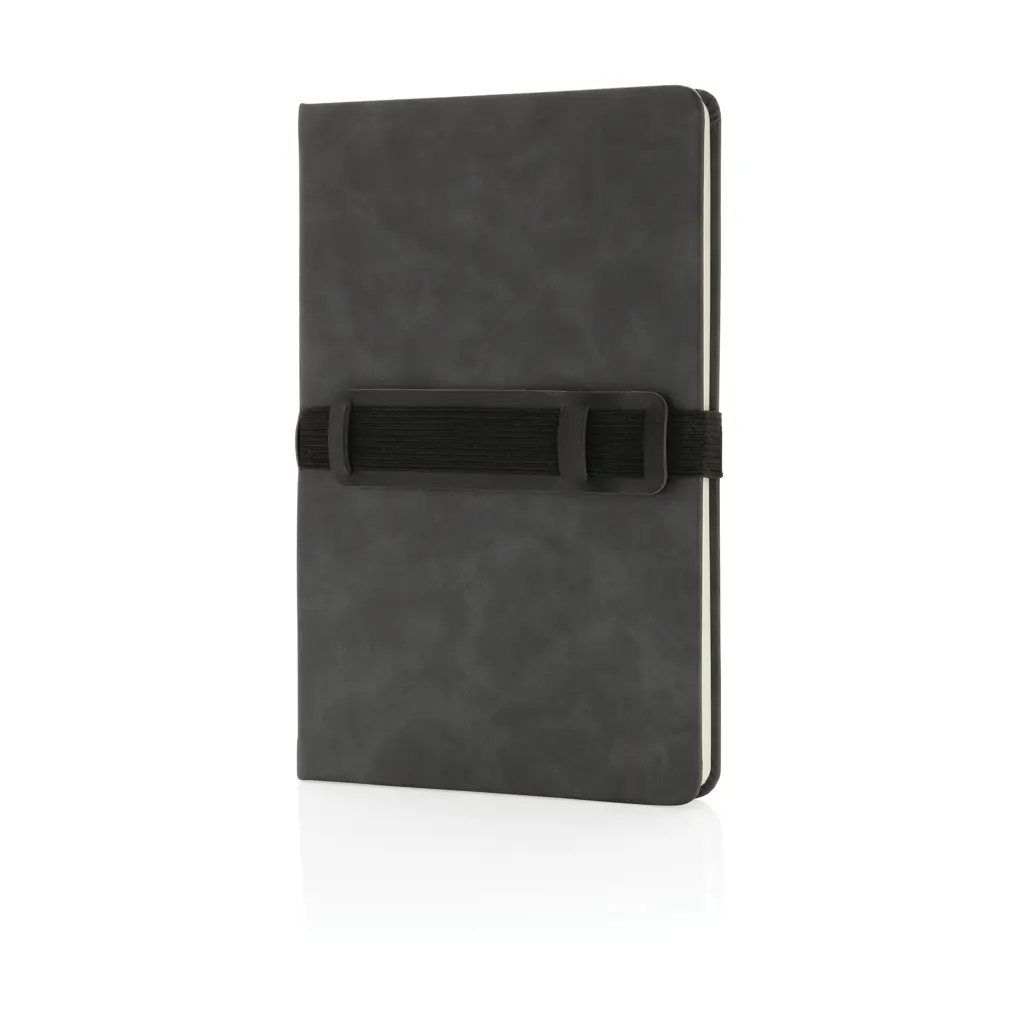 Rokovnik A5 s držačem za mobitel i olovkom tvrdi uvez PU Deluxe P774.23 grey-1