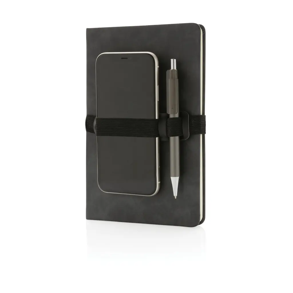 Rokovnik A5 s držačem za mobitel i olovkom tvrdi uvez PU Deluxe P774.23 grey-2