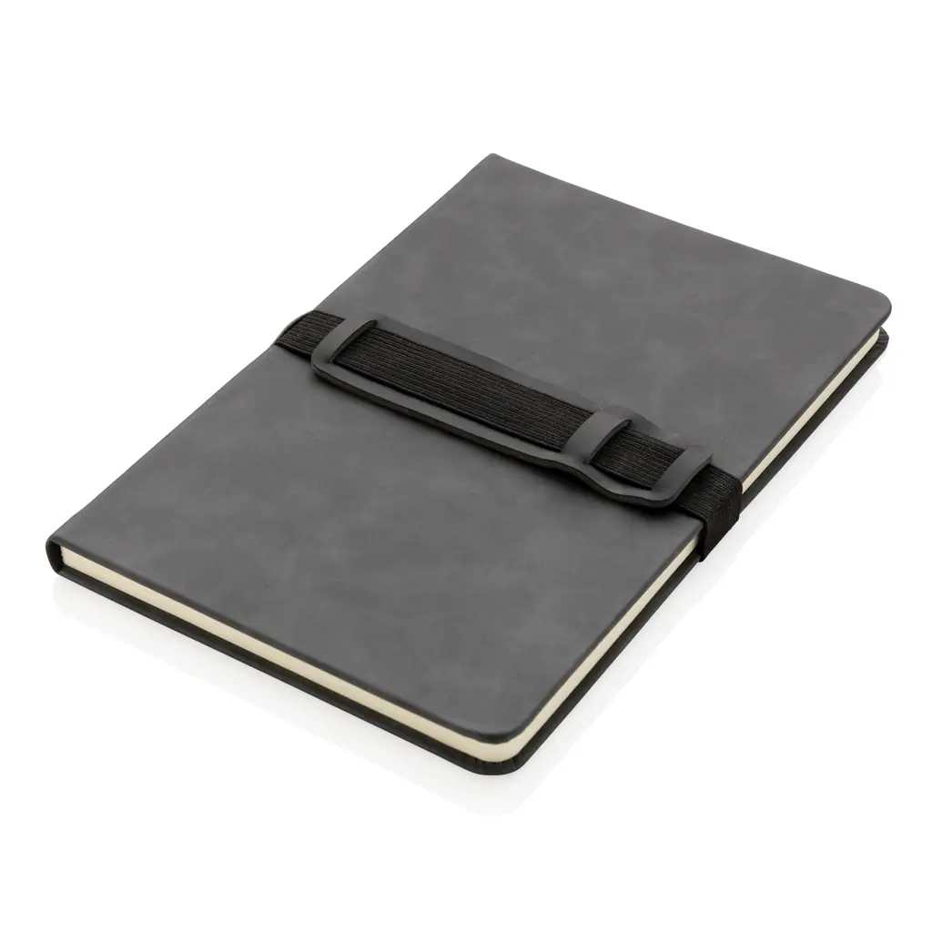 Rokovnik A5 s držačem za mobitel i olovkom tvrdi uvez PU Deluxe P774.23 grey-4