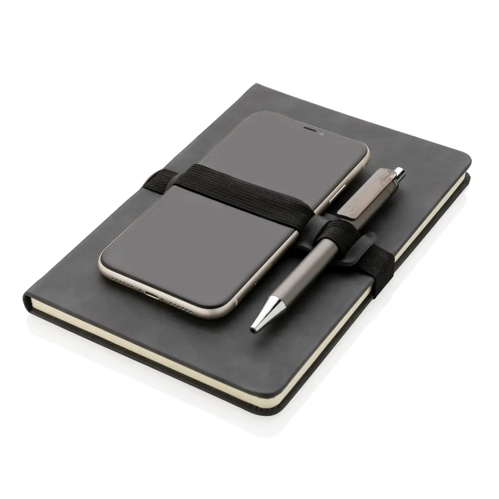 Rokovnik A5 s držačem za mobitel i olovkom tvrdi uvez PU Deluxe P774.23 grey-5