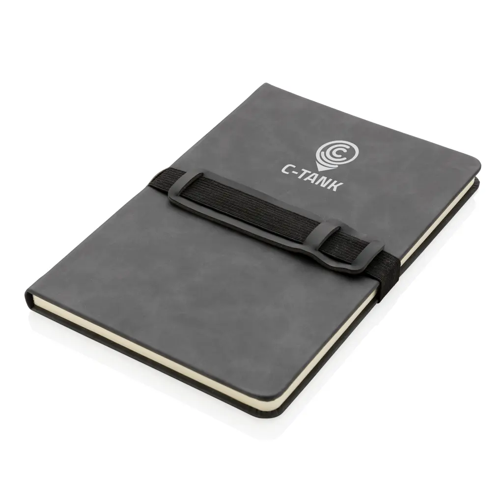 Rokovnik A5 s držačem za mobitel i olovkom tvrdi uvez PU Deluxe P774.23 grey-3