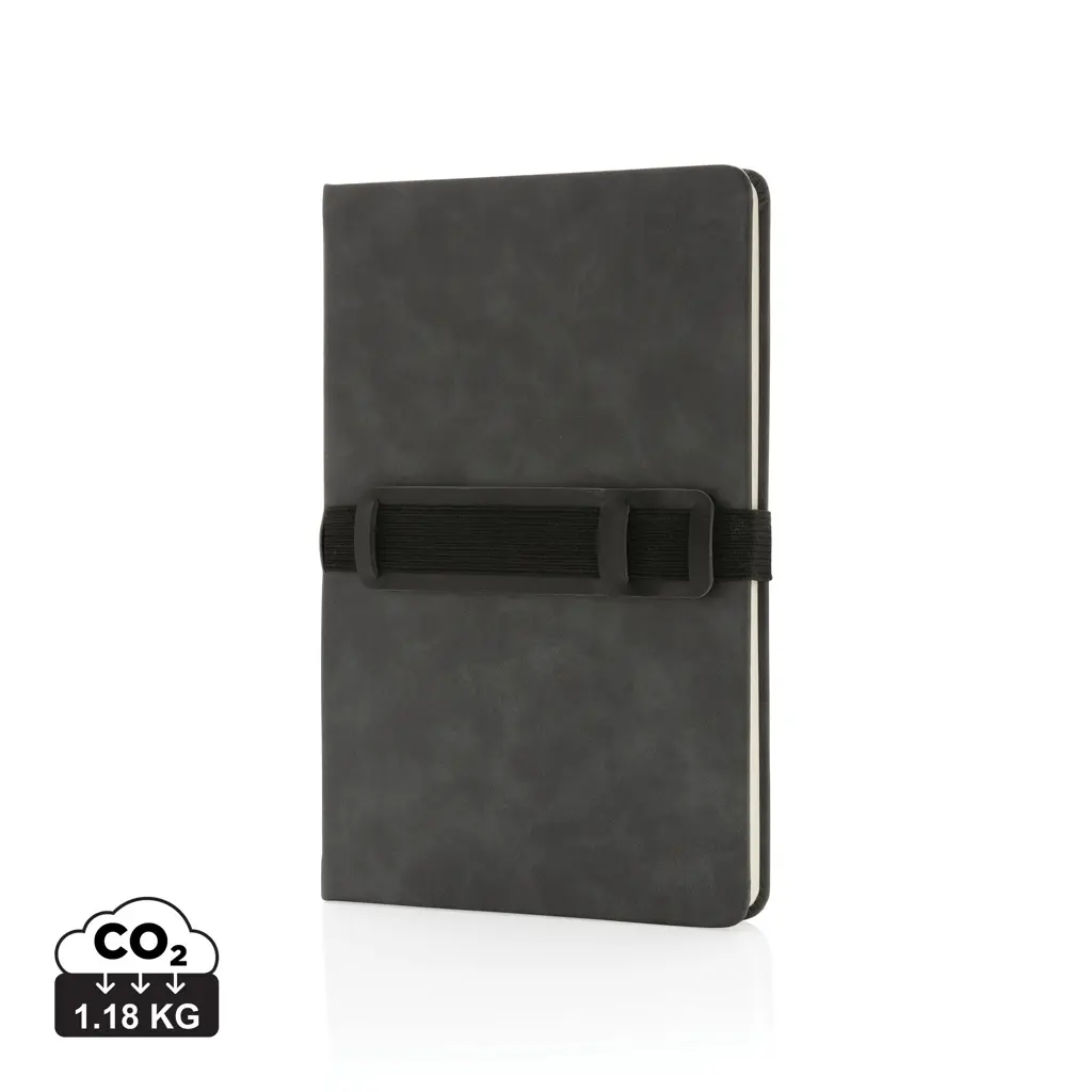 Rokovnik A5 s držačem za mobitel i olovkom tvrdi uvez PU Deluxe P774.23 grey-0