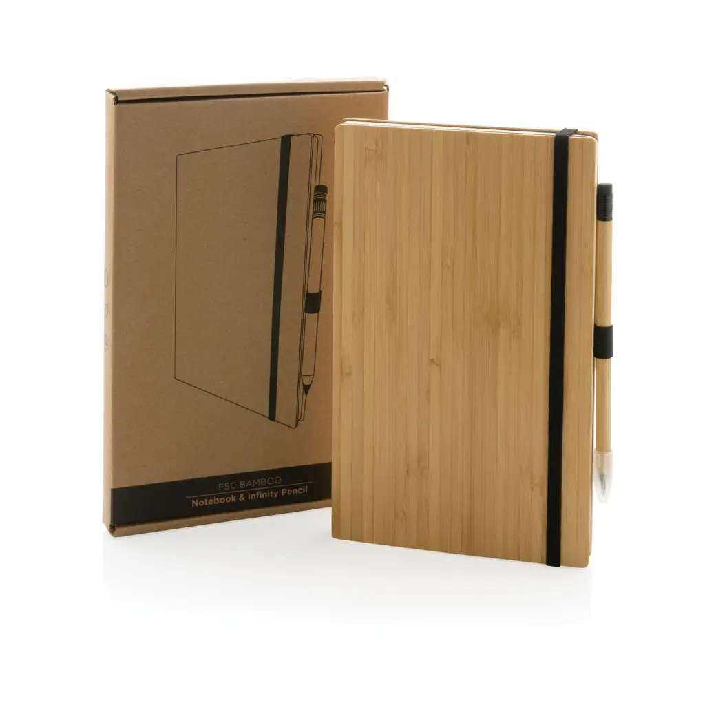 Set rokovnik i olovka bez tinte od bambusa P774.46 brown-9