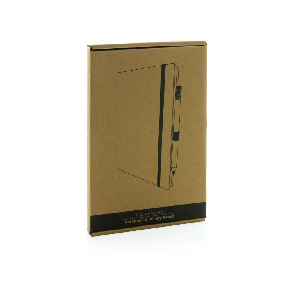 Set rokovnik i olovka bez tinte od bambusa P774.46 brown-10