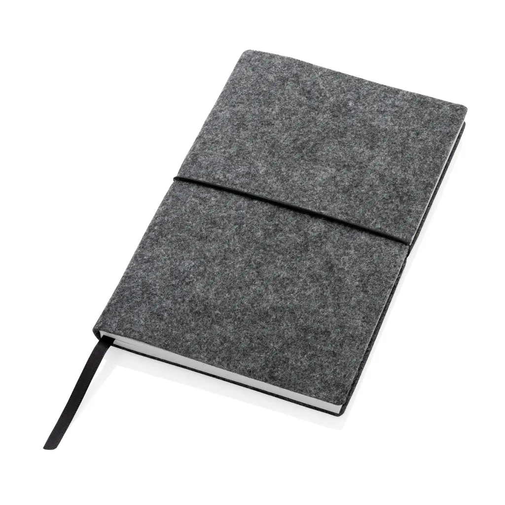 Rokovnik A5 s mekim uvezom od recikliranog filca s GRS certifikatom P774.47 black-2