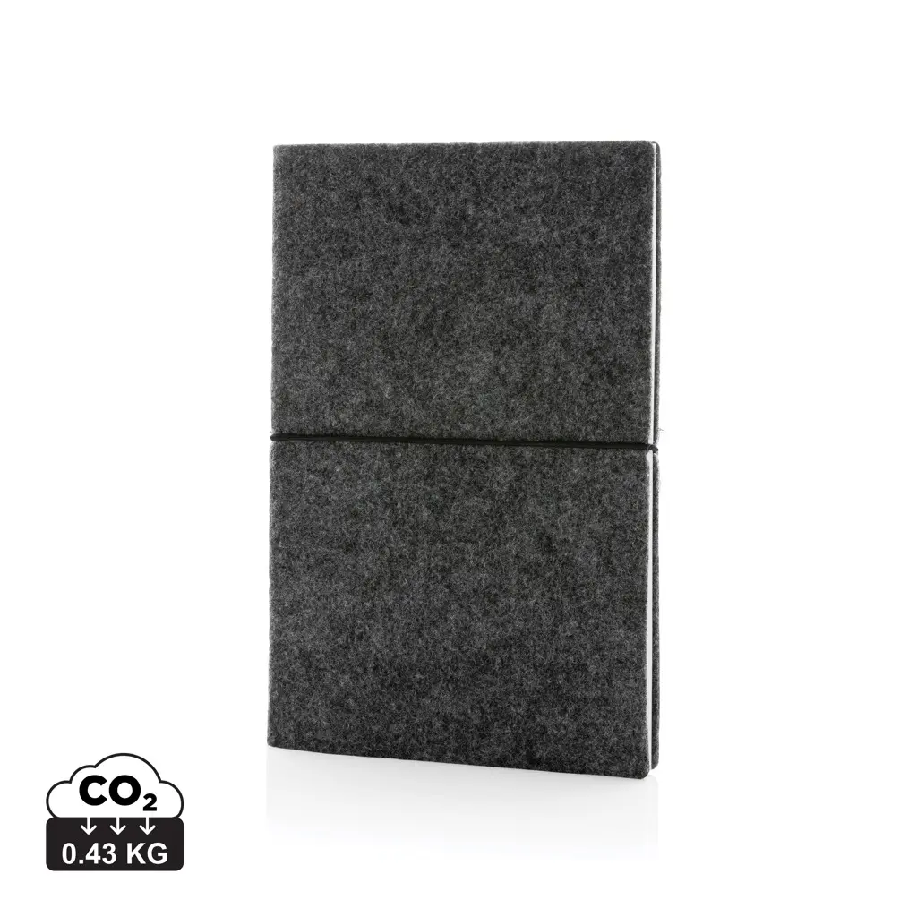 Rokovnik A5 s mekim uvezom od recikliranog filca s GRS certifikatom P774.47 black-0