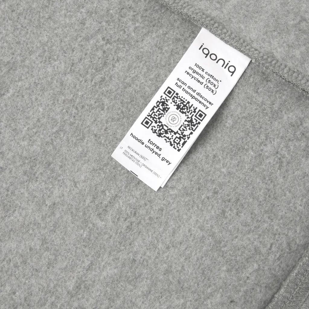 Iqoniq Torres majica s kapuljačom od recikliranog pamuka, neobojena T9401 heather grey 4XL-15