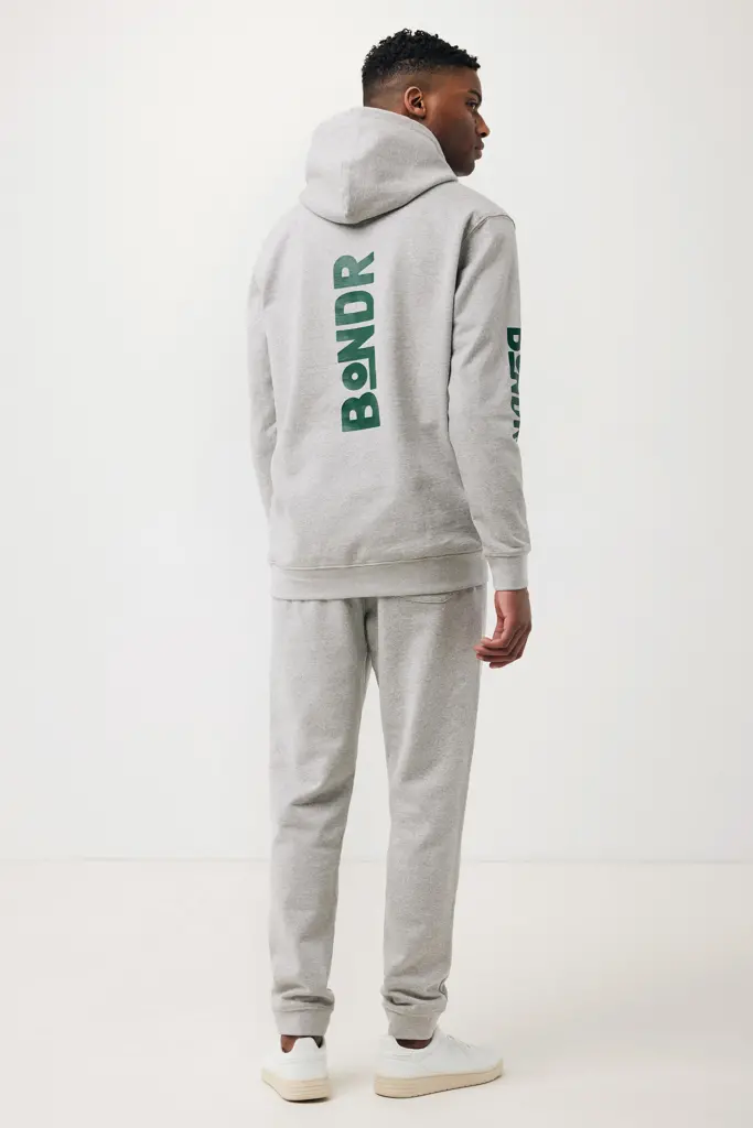Iqoniq Torres majica s kapuljačom od recikliranog pamuka, neobojena T9401 heather grey 4XL-22