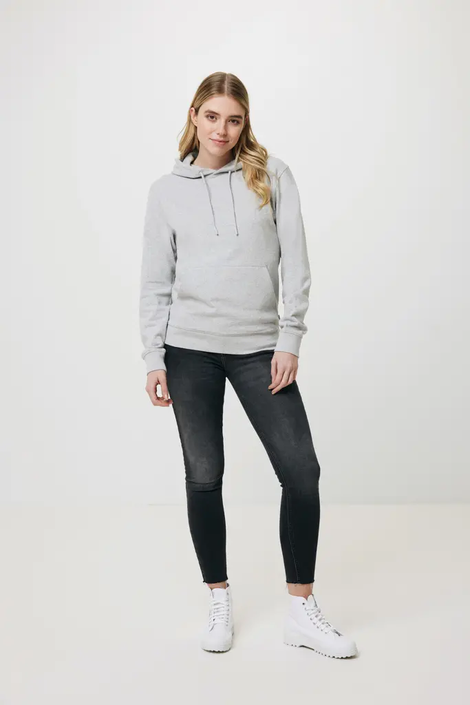 Iqoniq Torres majica s kapuljačom od recikliranog pamuka, neobojena T9401 heather grey 4XL-39