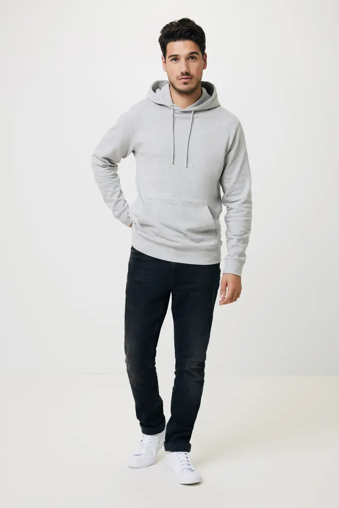 Iqoniq Torres majica s kapuljačom od recikliranog pamuka, neobojena T9401 heather grey 4XL-43