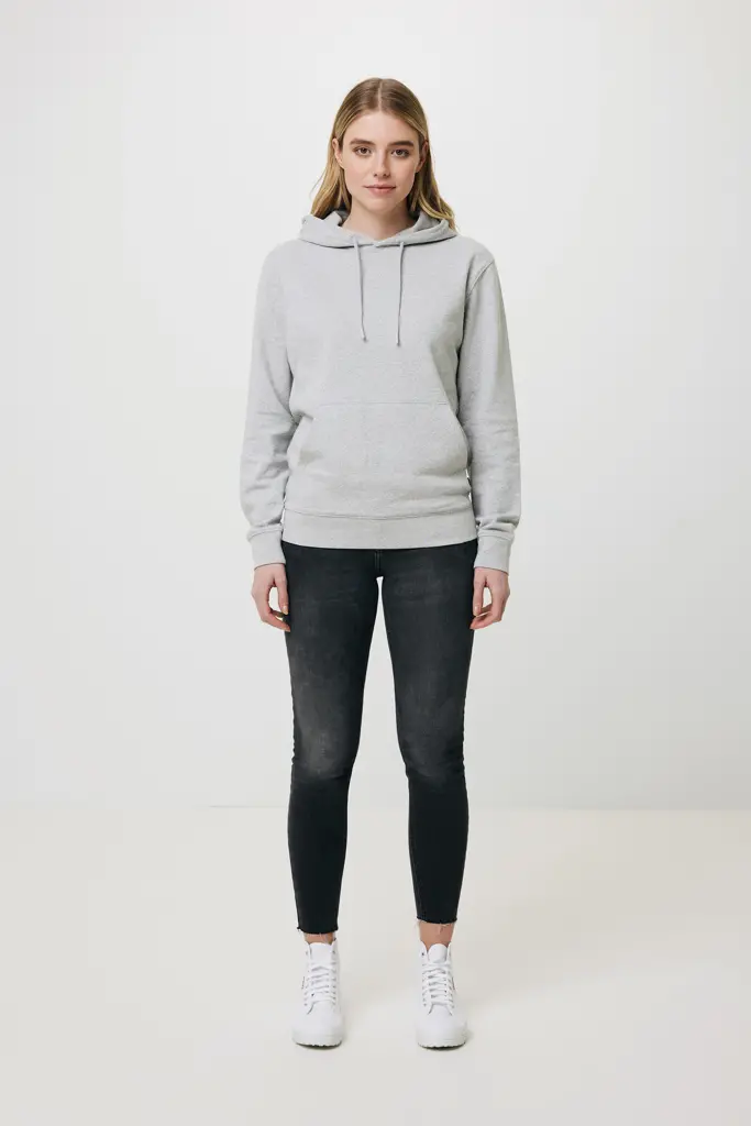 Iqoniq Torres majica s kapuljačom od recikliranog pamuka, neobojena T9401 heather grey 4XL-46