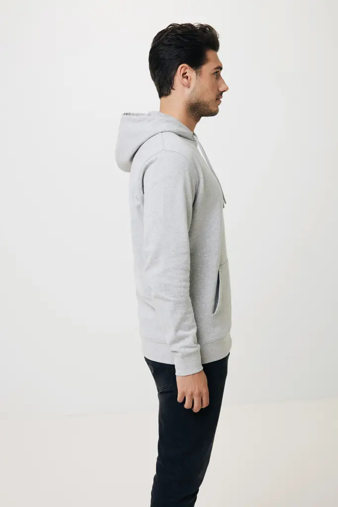 Iqoniq Torres majica s kapuljačom od recikliranog pamuka, neobojena T9401 heather grey 4XL-51