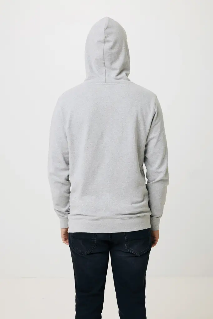 Iqoniq Torres majica s kapuljačom od recikliranog pamuka, neobojena T9401 heather grey 4XL-54