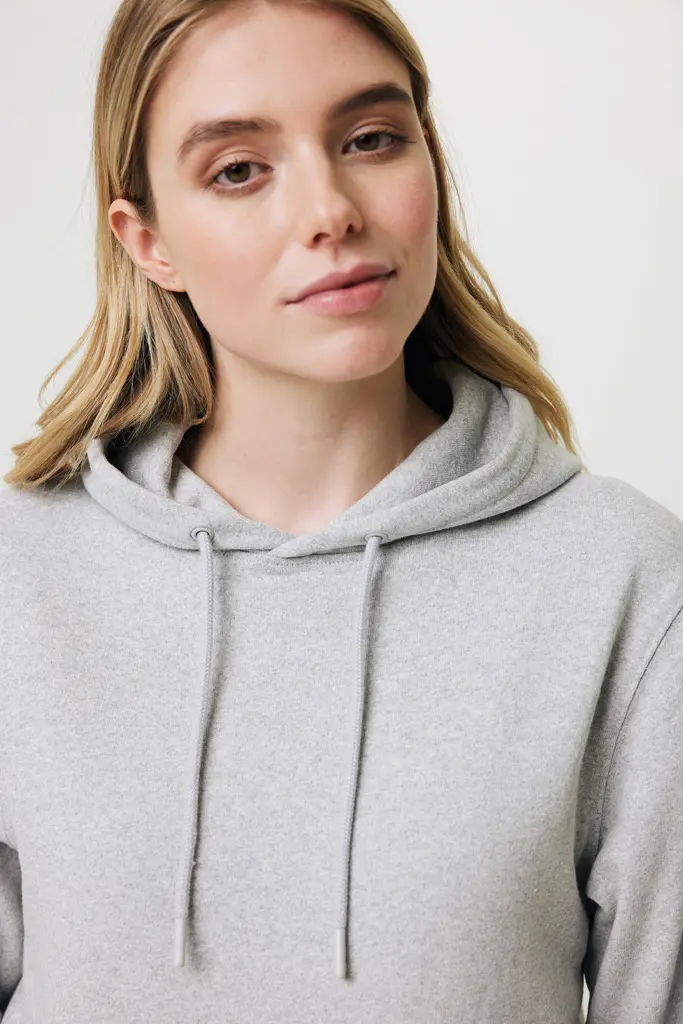 Iqoniq Torres majica s kapuljačom od recikliranog pamuka, neobojena T9401 heather grey 4XL-60