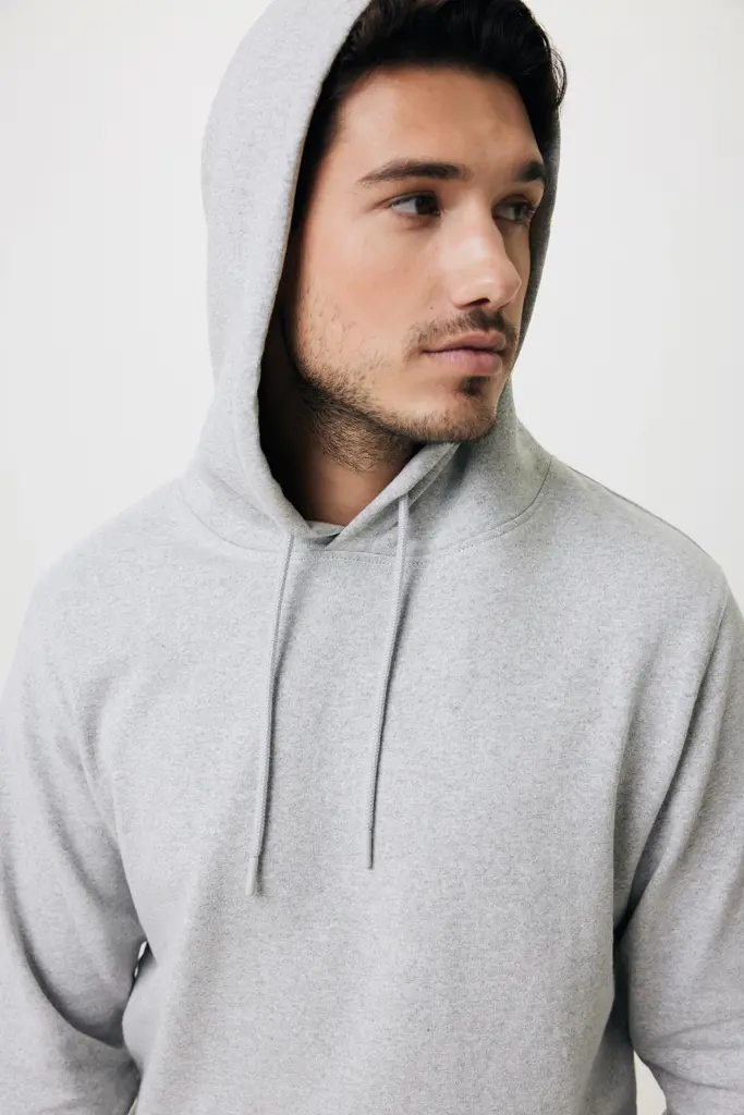 Iqoniq Torres majica s kapuljačom od recikliranog pamuka, neobojena T9401 heather grey 4XL-61