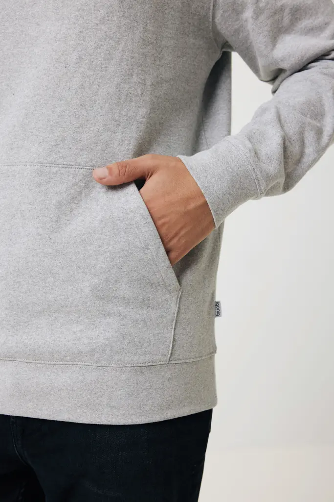 Iqoniq Torres majica s kapuljačom od recikliranog pamuka, neobojena T9401 heather grey 4XL-63