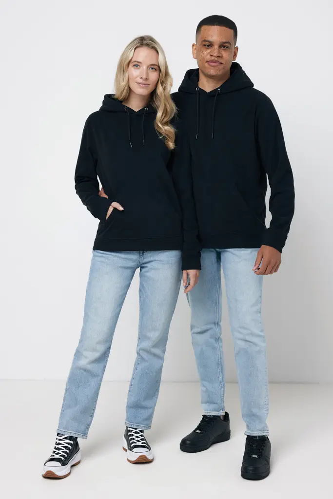 Iqoniq Trivor majica s kapuljačom od recikliranog poliestera od mikroflisa T9403 black 4XL-12