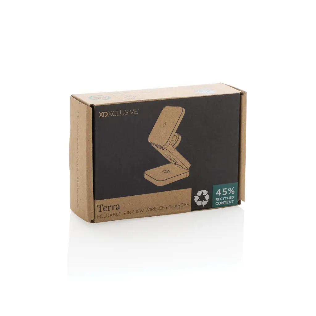 Sklopivi punjač 3u1 od recikliranog aluminija od 15 W P308.64 grey-27