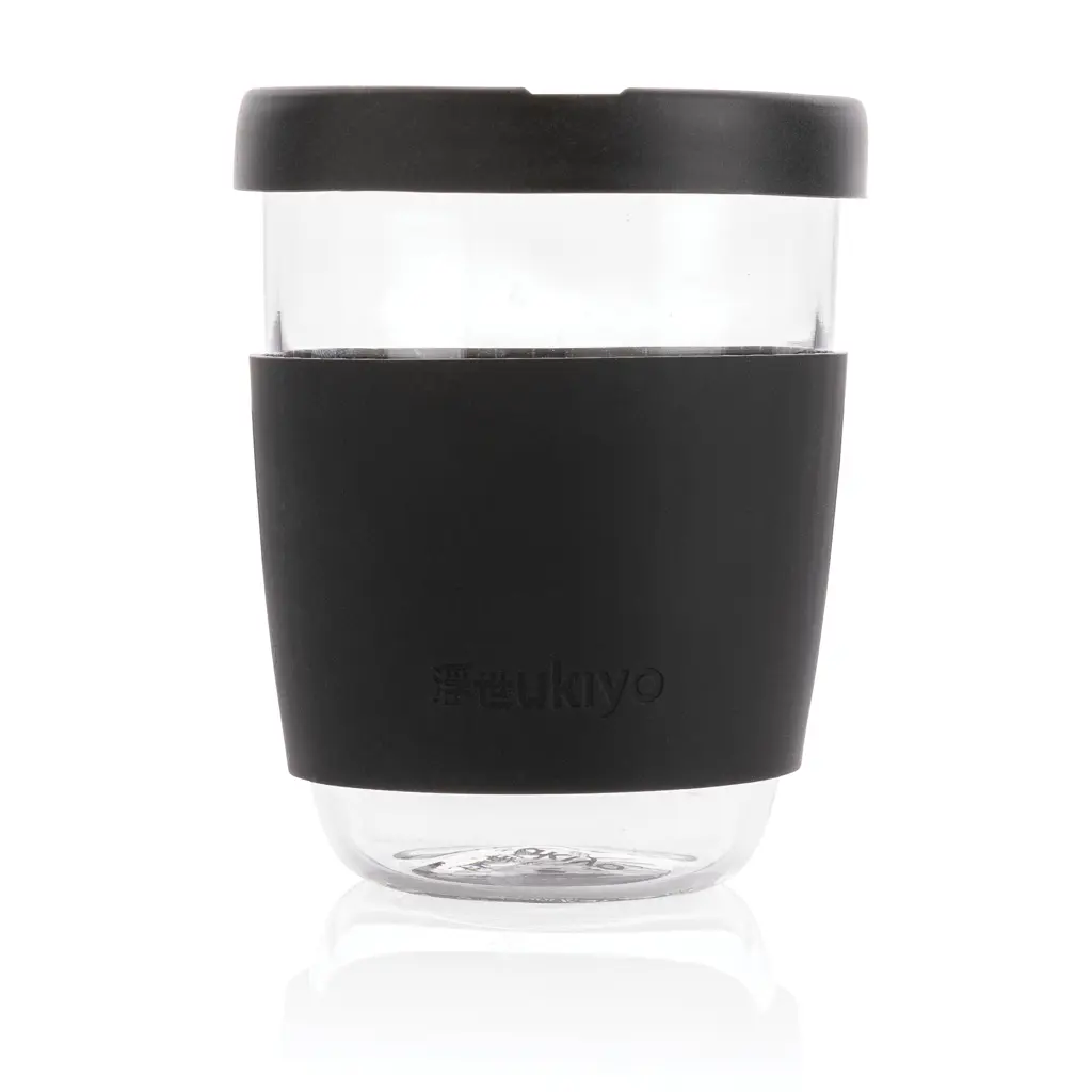 Čaša sa silikonskim poklopcem i navlakom, 360 ml Ukiyo P432.70 black-2