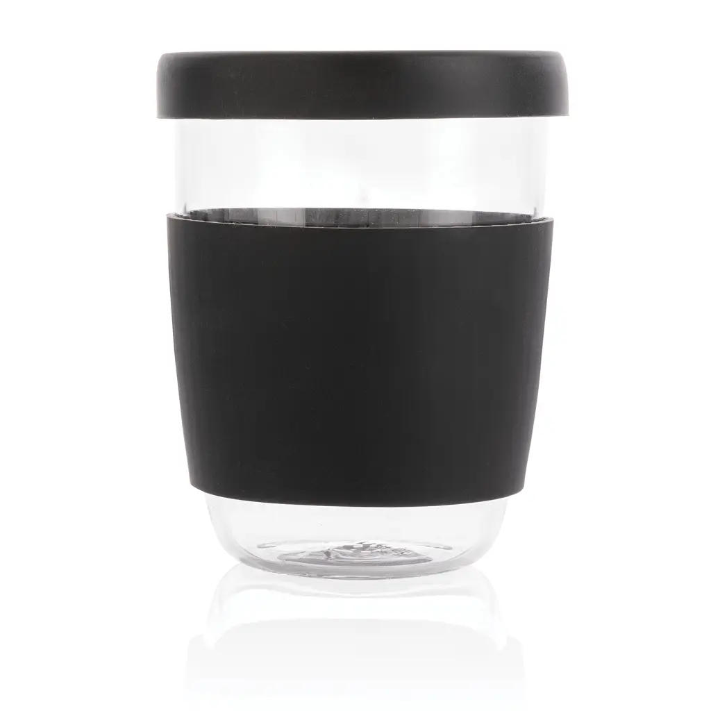 Čaša sa silikonskim poklopcem i navlakom, 360 ml Ukiyo P432.70 black-4