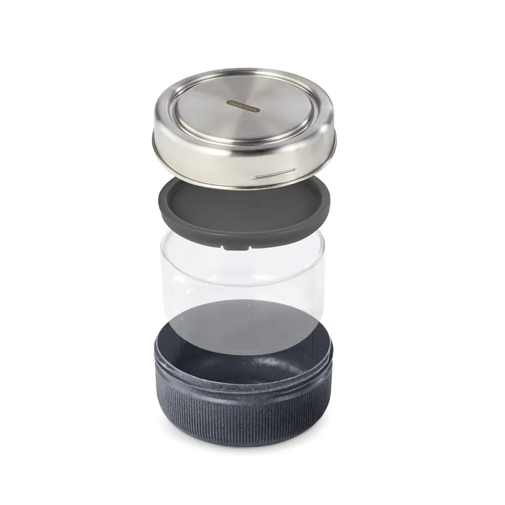 Staklena posuda za ručak 750 ml Black+Blum  P439.04 silver-3