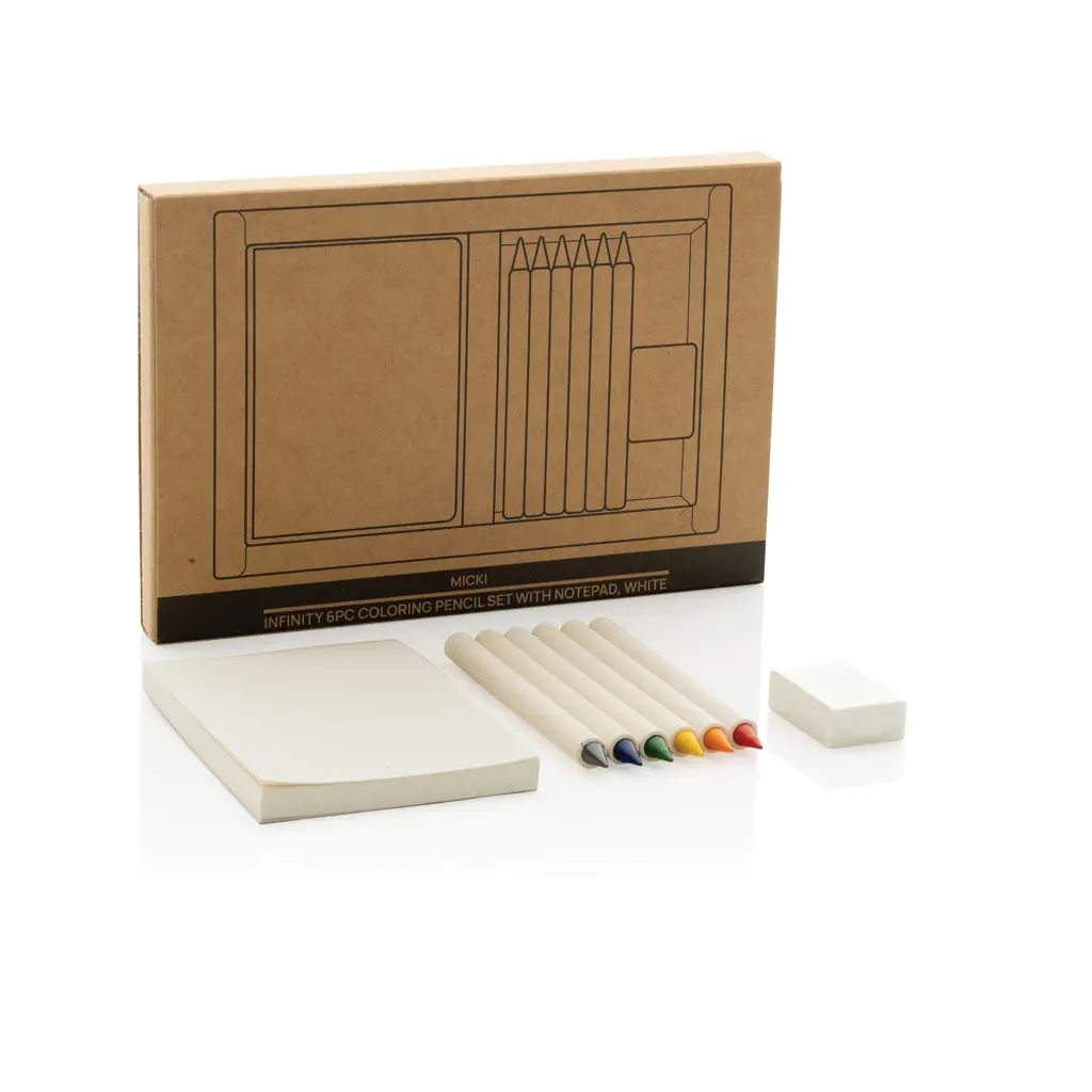 Set olovaka za bojanje s notesom 6kom Micki GRS infinity P611.36 white-7