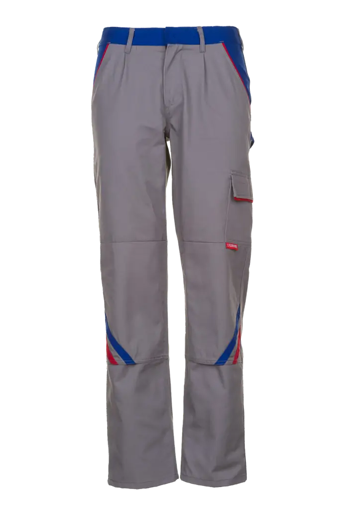 Planam HIGHLINE, radne hlače, zinc/royal blue/red, 54-0