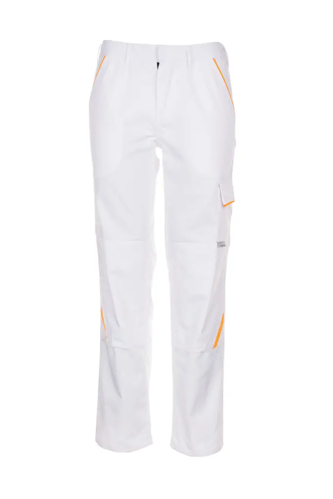 Planam HIGHLINE, radne hlače, white/yellow, 48-0