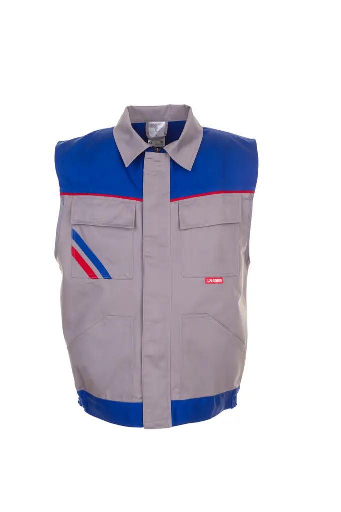 Planam HIGHLINE, radni prsluk, zinc/royal/red, XL-0