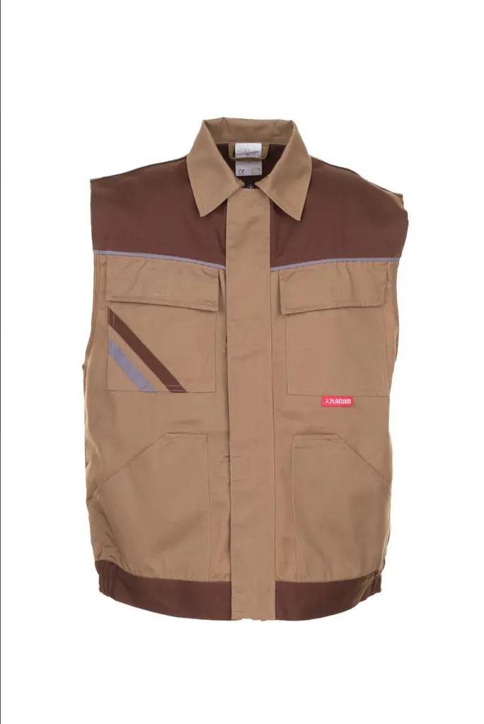 Planam HIGHLINE, radni prsluk, beige/brown/zinc, 3XL-0