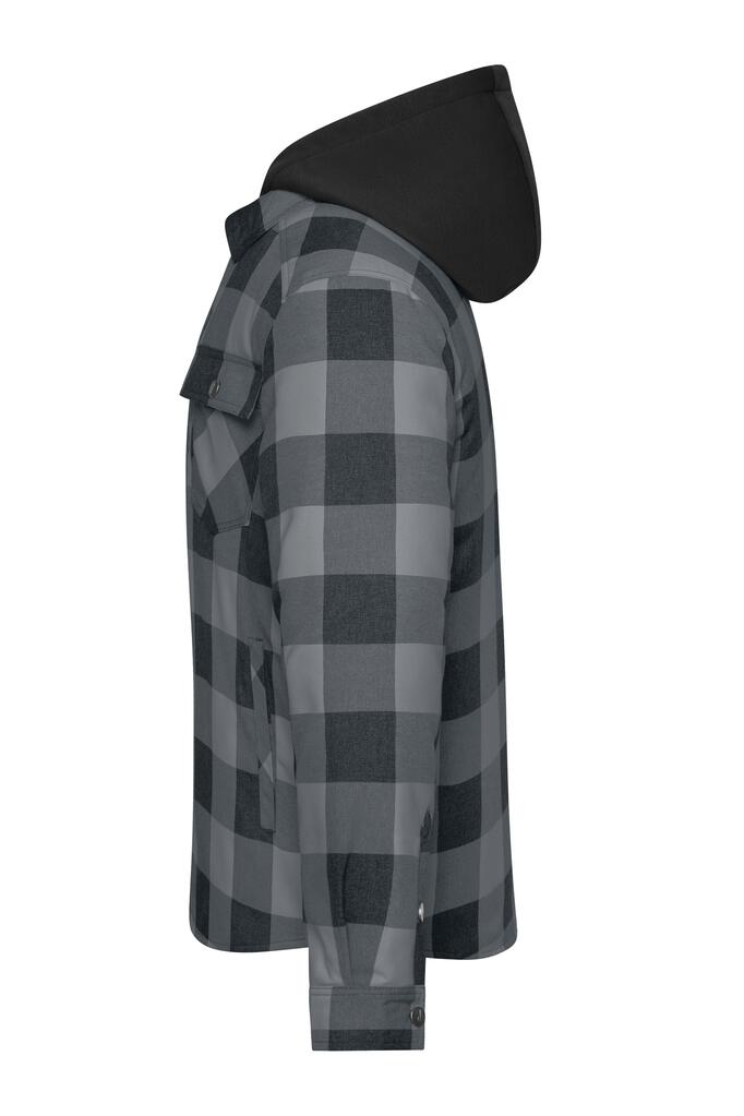 Radna karirana jakna JN1872 black/metal-grey XS-1