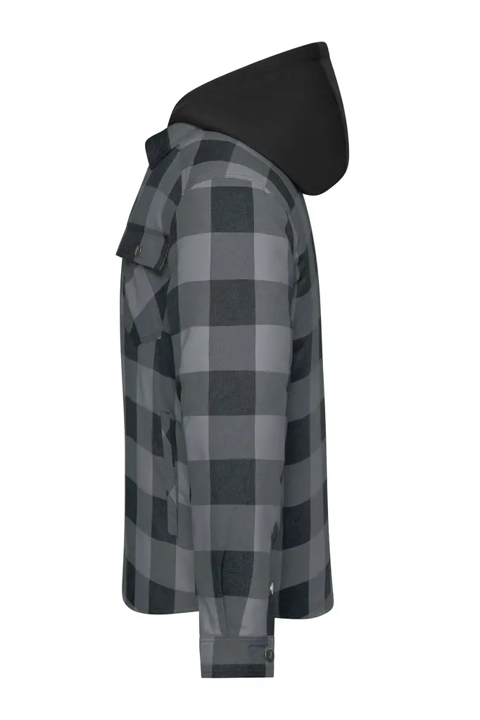 Radna karirana jakna JN1872 black, grey XS-1