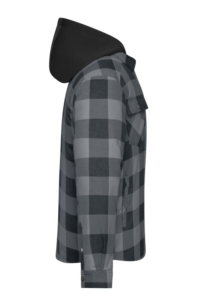 Radna karirana jakna JN1872 black/metal-grey XS-2