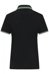 Ženska polo majica JN1305 black/white/lime-green XS-3