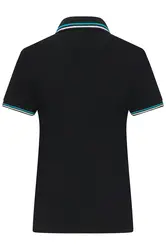 Ženska polo majica JN1305 black/white/turquoise XS-3